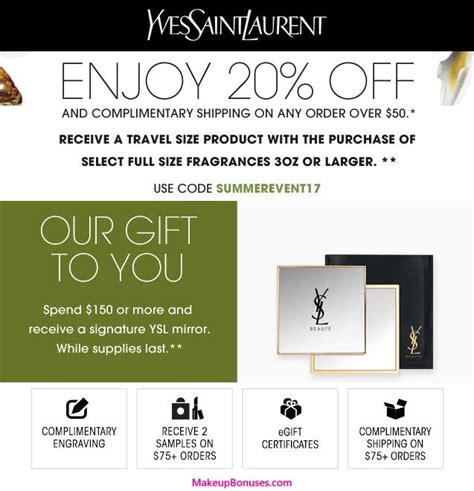 yves saint laurent discount code uk|ysl beauty free shipping code.